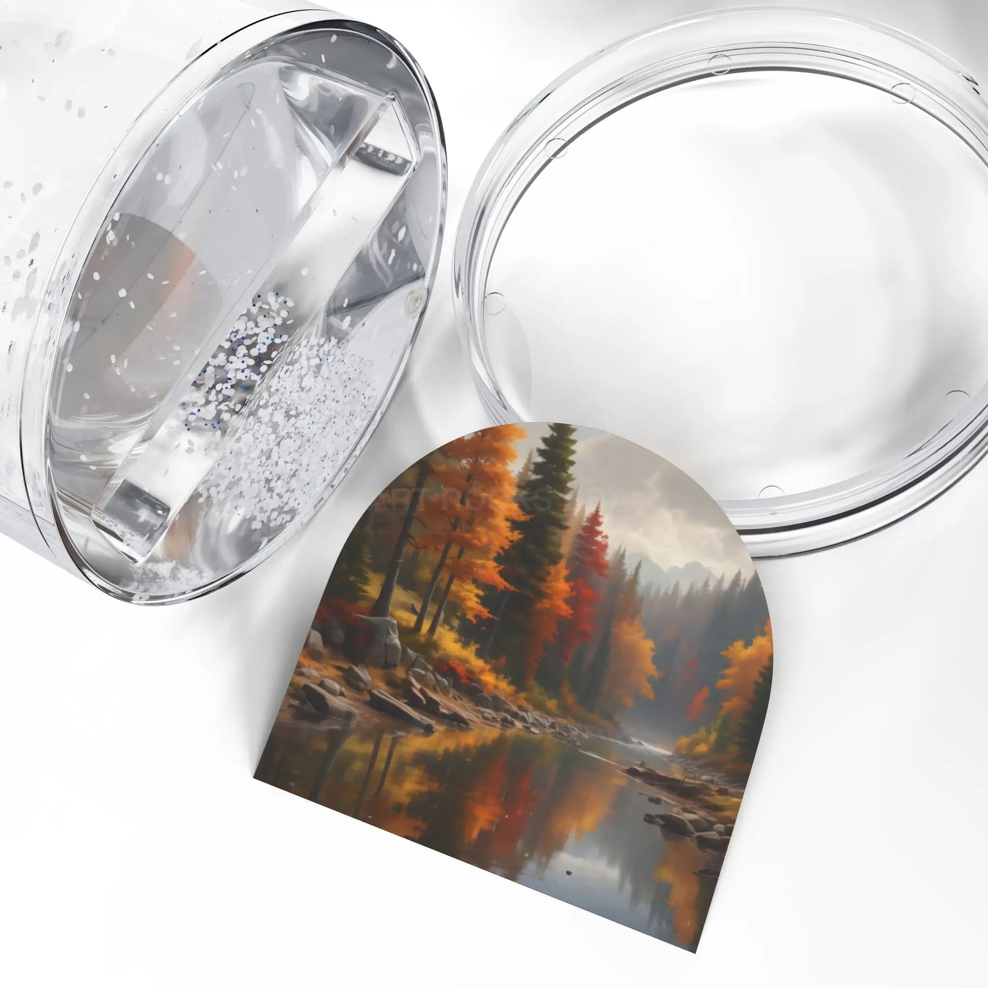 Autumn Lake Snow Globe — Scenic Fall Forest Keepsake - 3.5’’ × 3.4’’ - Home Decor