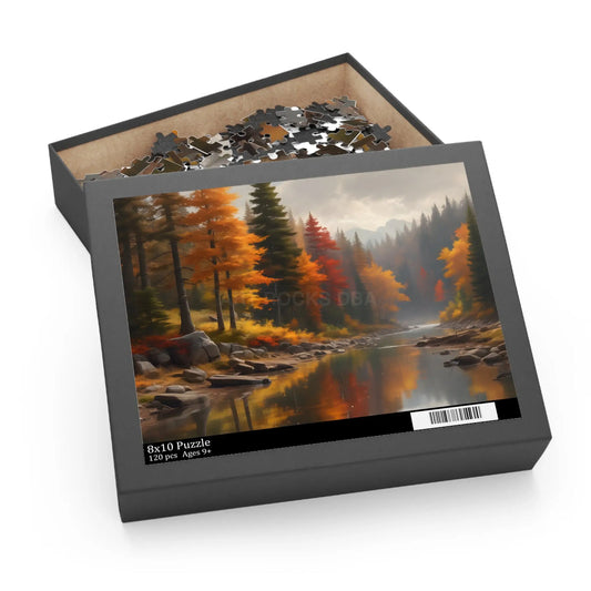 Autumn Lakeside Jigsaw Puzzle — 120/252/500-Piece - 10’’ × 8’’ (120 pcs) - Puzzle