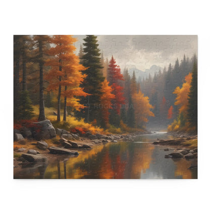Autumn Lakeside Jigsaw Puzzle — 120/252/500-Piece - 14’’ × 11’’ (252 pcs) - Puzzle