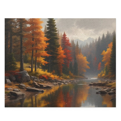 Autumn Lakeside Jigsaw Puzzle — 120/252/500-Piece - 20’’ × 16’’ (500 pcs) - Puzzle
