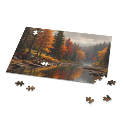 Autumn Lakeside Jigsaw Puzzle — 120/252/500-Piece - Puzzle