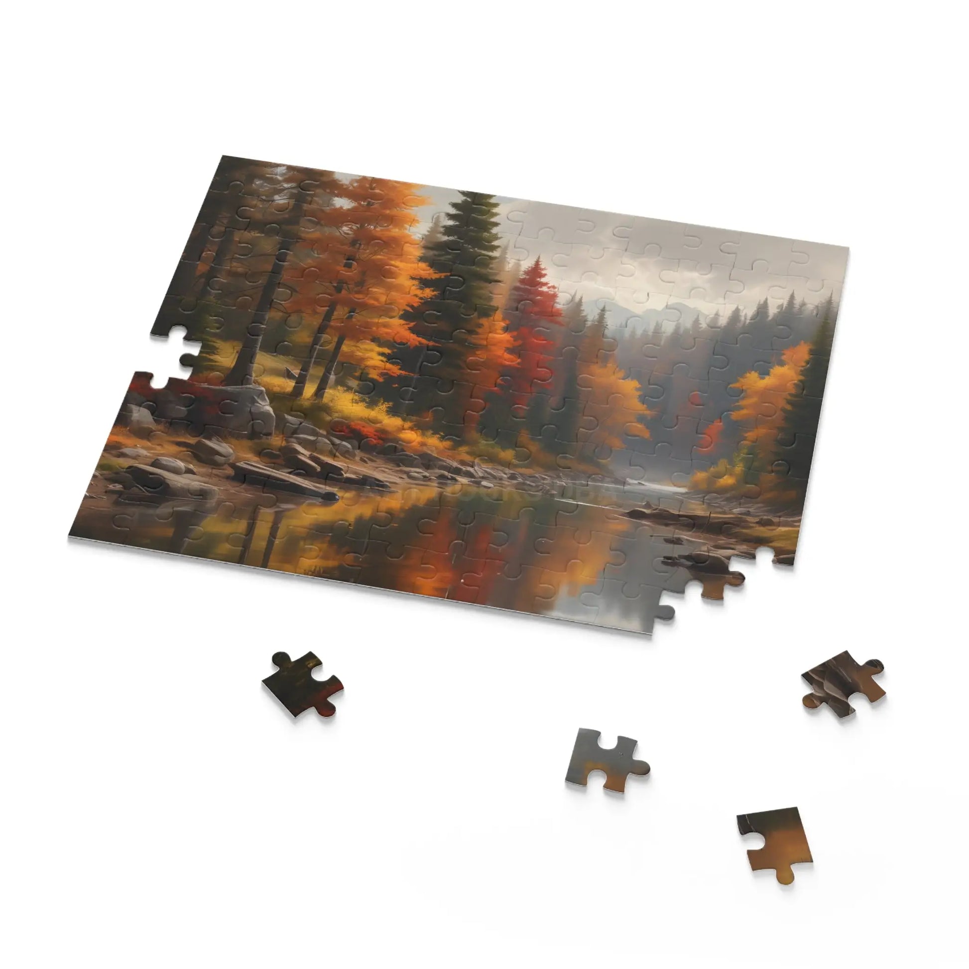 Autumn Lakeside Jigsaw Puzzle — 120/252/500-Piece - Puzzle