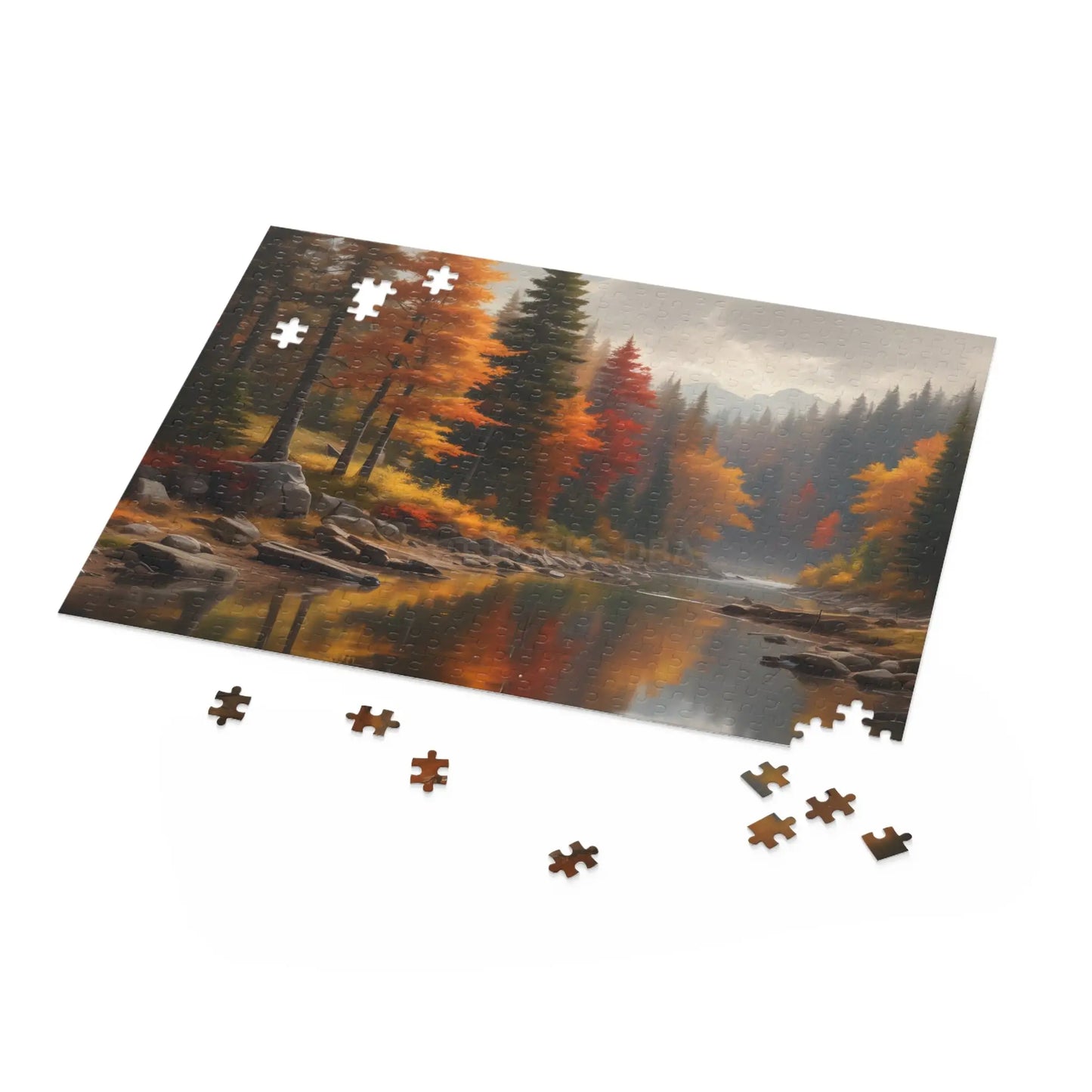 Autumn Lakeside Jigsaw Puzzle — 120/252/500-Piece - Puzzle
