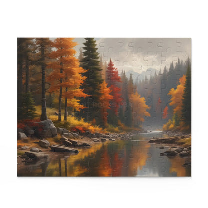 Autumn Lakeside Jigsaw Puzzle — 120/252/500-Piece - Puzzle