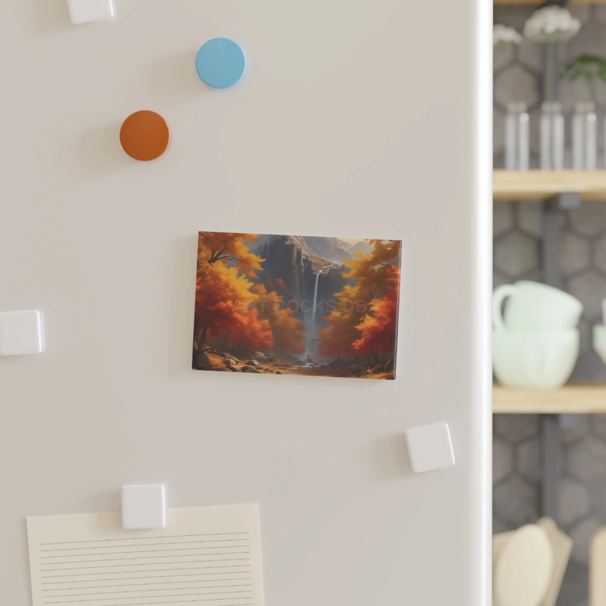 Autumn Landscape Button Magnet Fall Decor Refrigerator Magnet Home Sweet Home Gift Seasonal Art Magnet Nature Lover