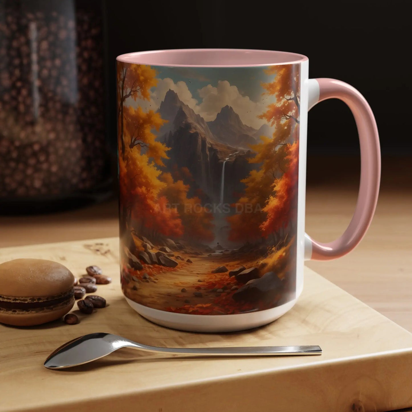 Autumn Mountain Coffee Mug — Scenic Fall Landscape Accent Mug (11/15oz) - Mug