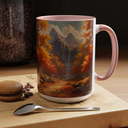 Autumn Mountain Coffee Mug — Scenic Fall Landscape Accent Mug (11/15oz) - Mug