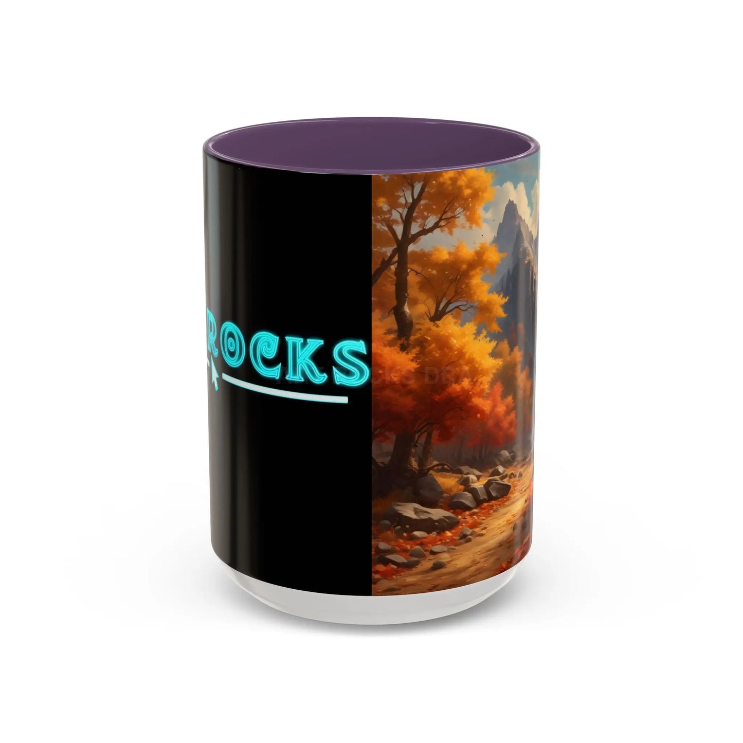Autumn Mountain Coffee Mug — Scenic Fall Landscape Accent Mug (11/15oz) - 15oz / Purple - Mug