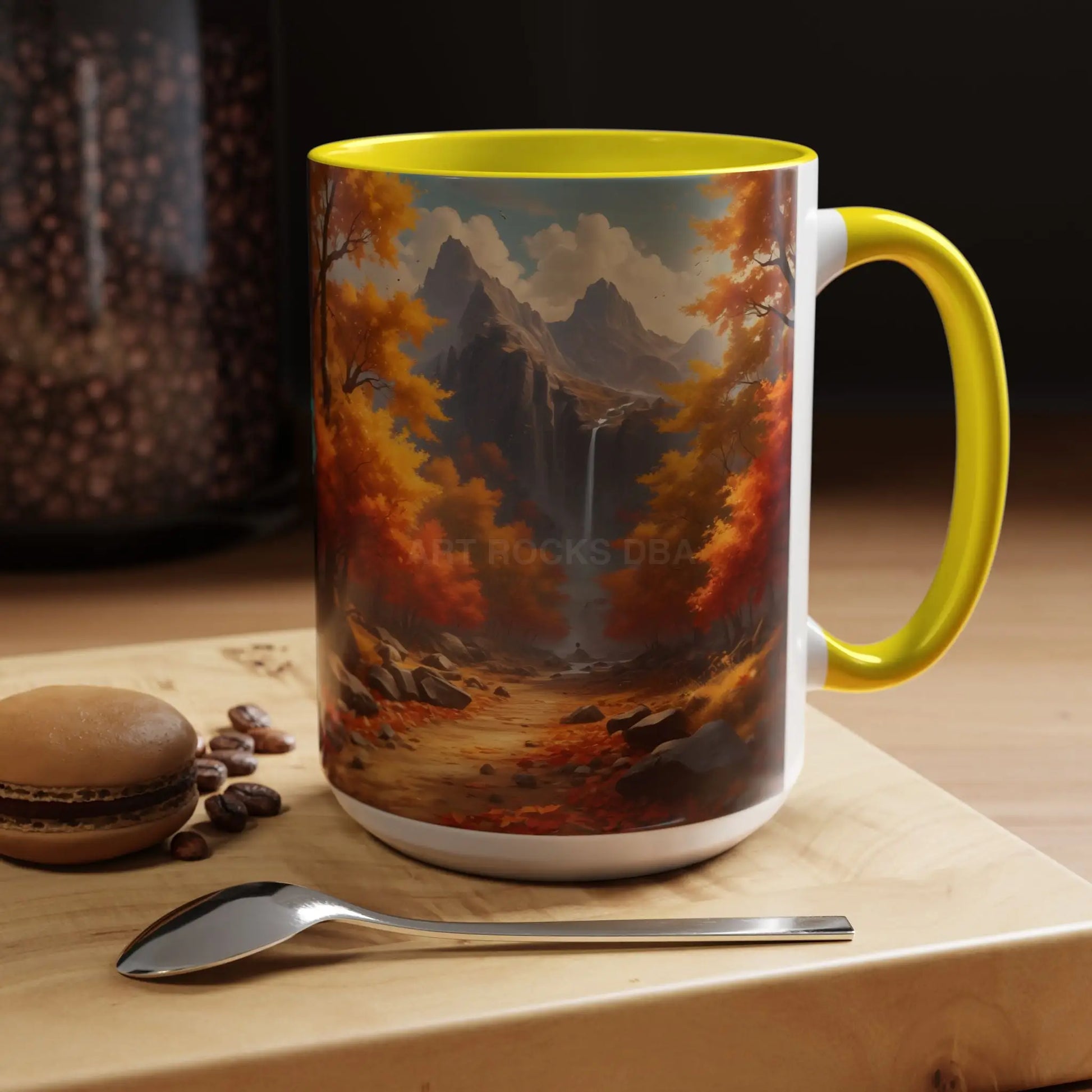Autumn Mountain Coffee Mug — Scenic Fall Landscape Accent Mug (11/15oz) - Mug