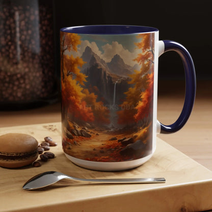 Autumn Mountain Coffee Mug — Scenic Fall Landscape Accent Mug (11/15oz) - Mug