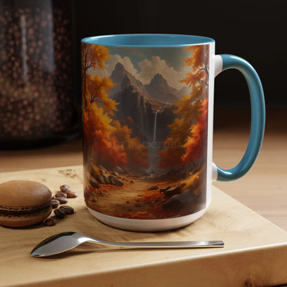 Autumn Mountain Coffee Mug — Scenic Fall Landscape Accent Mug (11/15oz) - Mug