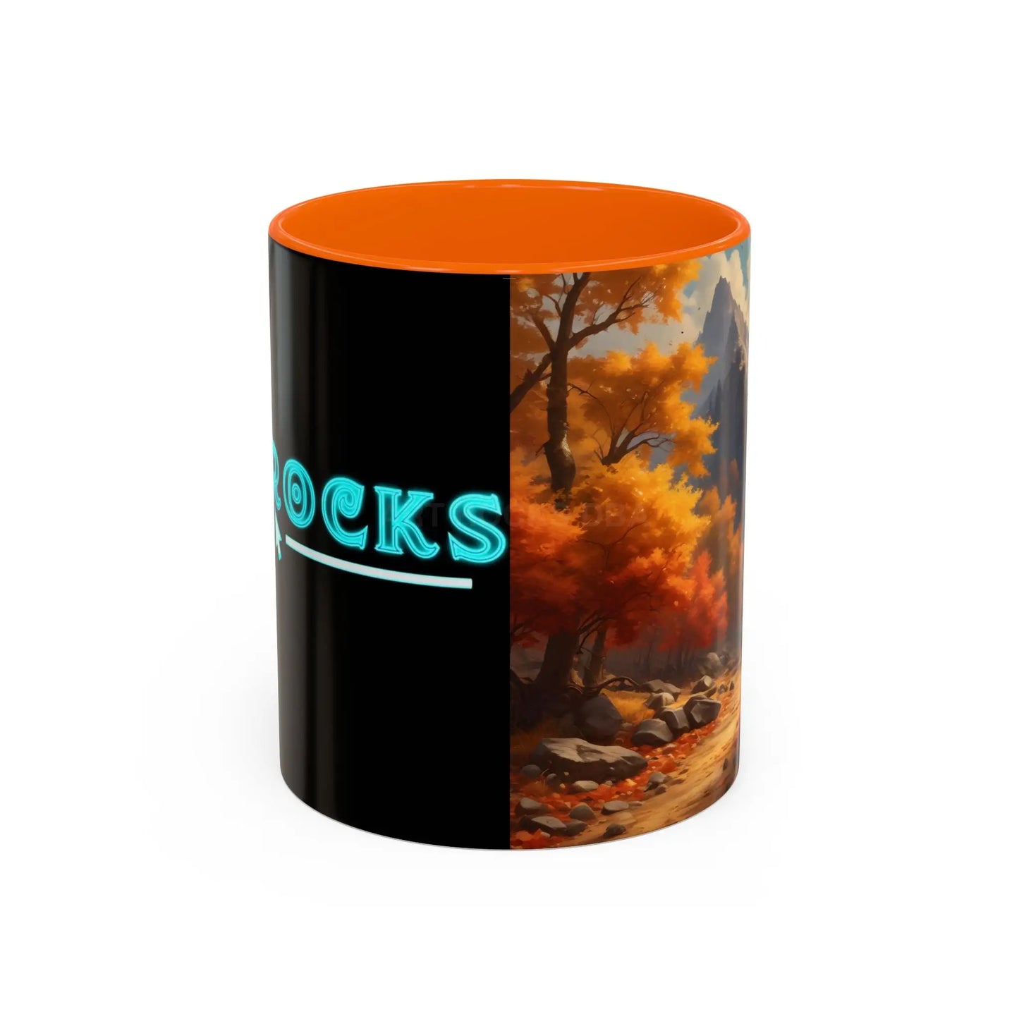 Autumn Mountain Coffee Mug — Scenic Fall Landscape Accent Mug (11/15oz) - 11oz / Orange - Mug