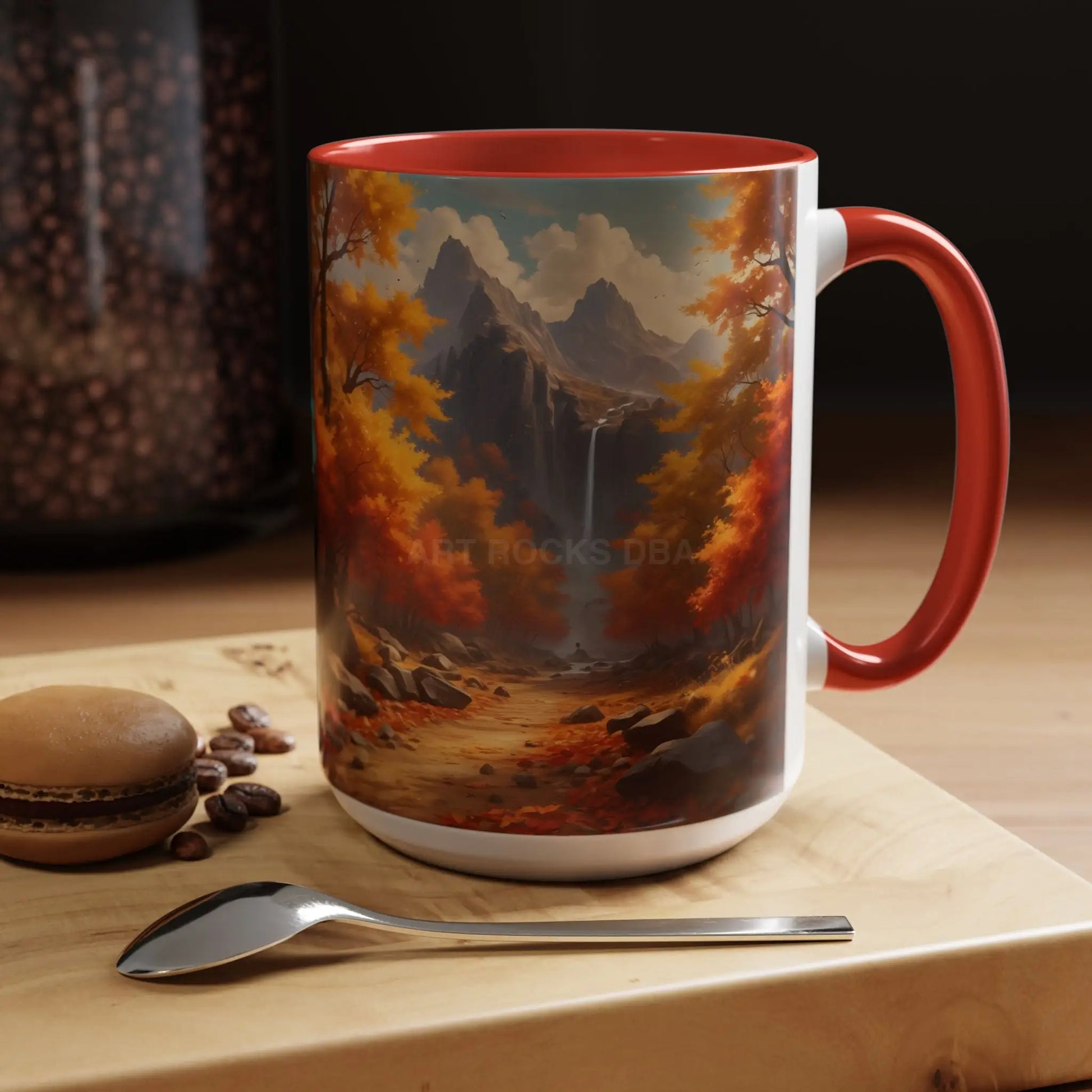 Autumn Mountain Coffee Mug — Scenic Fall Landscape Accent Mug (11/15oz) - Mug