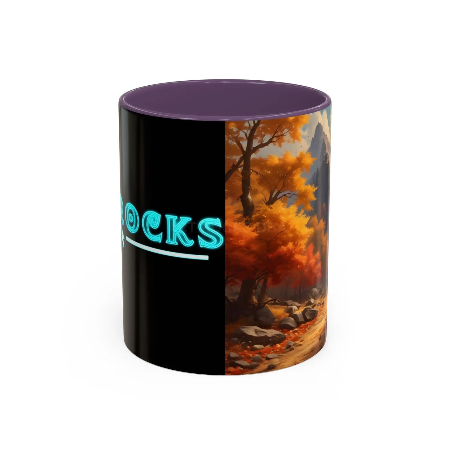 Autumn Mountain Coffee Mug — Scenic Fall Landscape Accent Mug (11/15oz) - 11oz / Purple - Mug