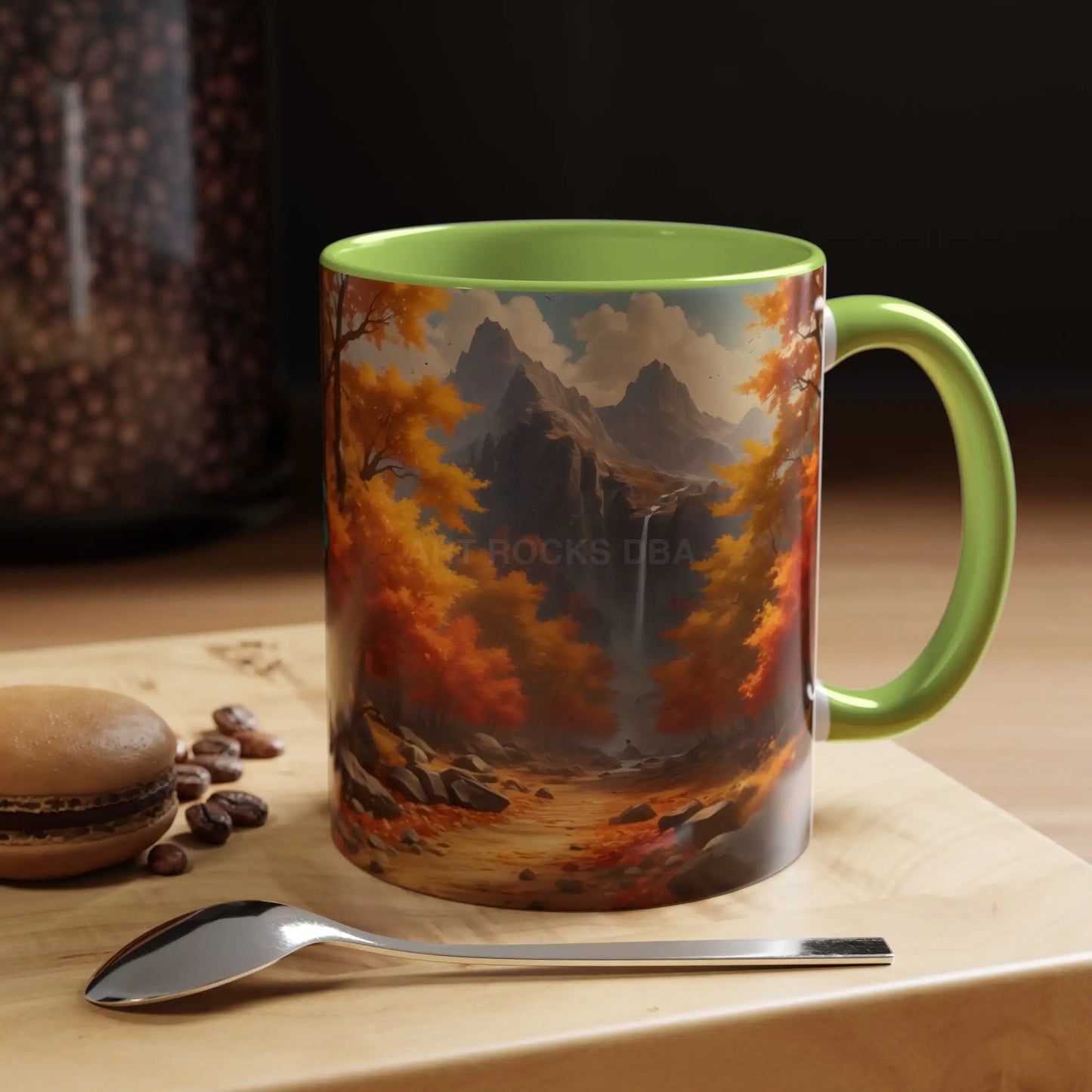 Autumn Mountain Coffee Mug — Scenic Fall Landscape Accent Mug (11/15oz) - Mug