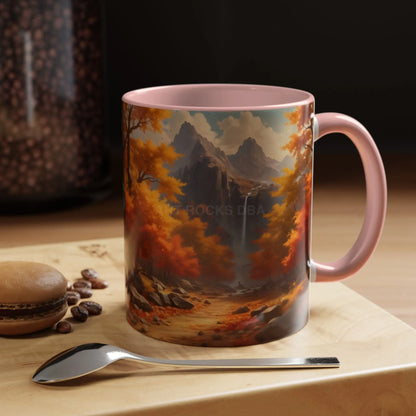 Autumn Mountain Coffee Mug — Scenic Fall Landscape Accent Mug (11/15oz) - Mug