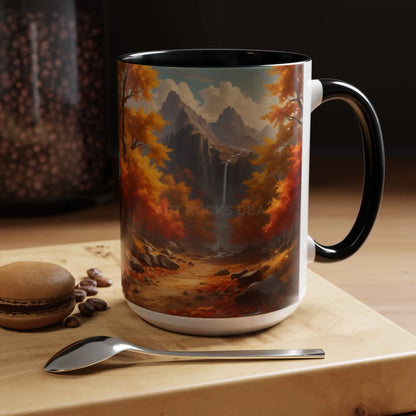 Autumn Mountain Coffee Mug — Scenic Fall Landscape Accent Mug (11/15oz) - Mug