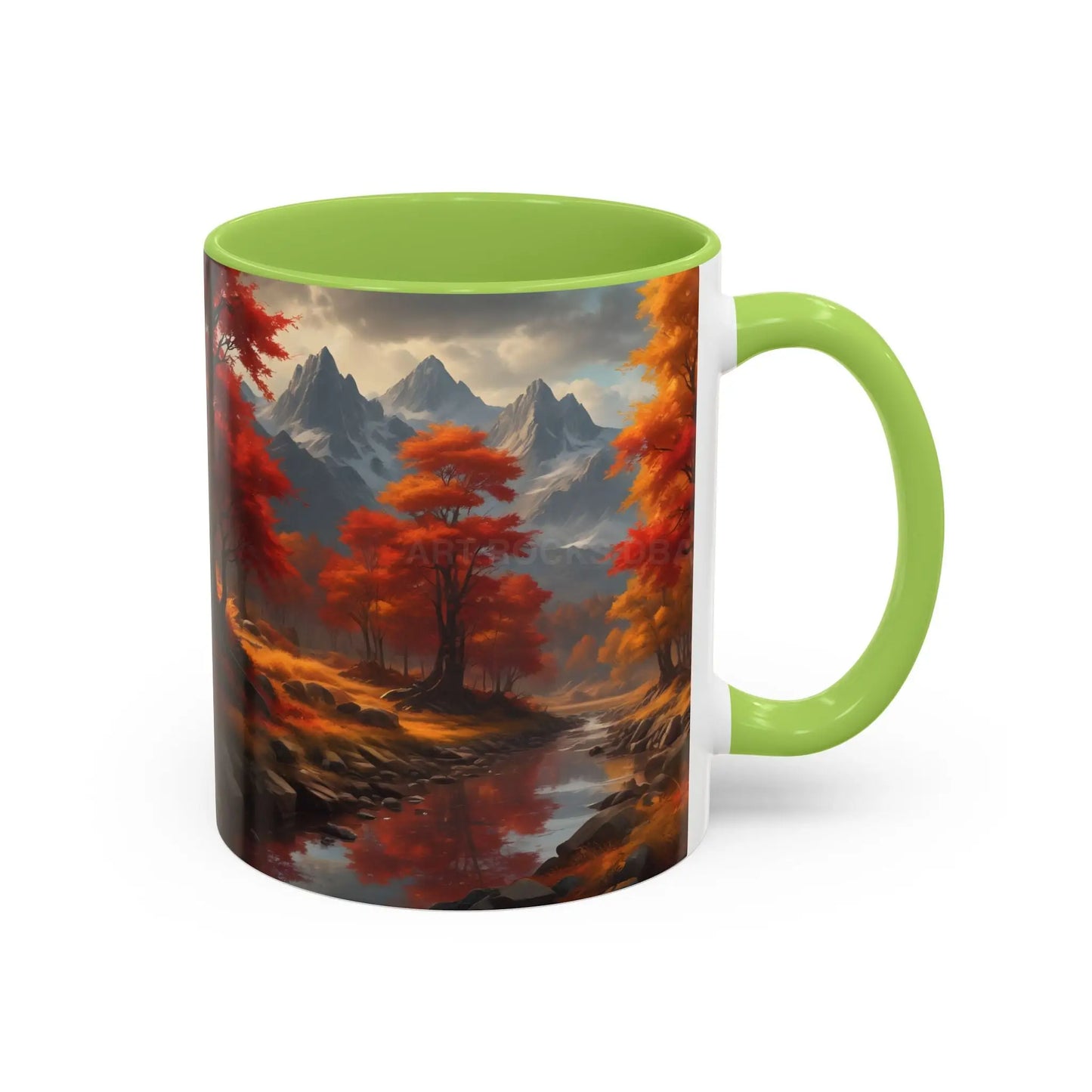 Autumn Mountain Landscape Coffee Mug — Scenic Fall River 11/15oz Accent Mug - Mug
