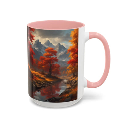 Autumn Mountain Landscape Coffee Mug — Scenic Fall River 11/15oz Accent Mug - Mug