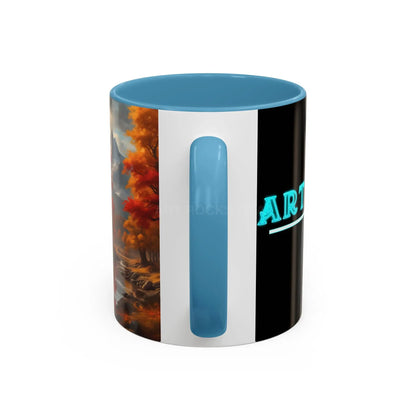 Autumn Mountain Landscape Coffee Mug — Scenic Fall River 11/15oz Accent Mug - Mug