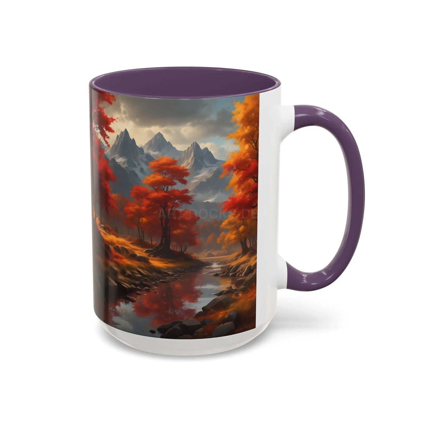 Autumn Mountain Landscape Coffee Mug — Scenic Fall River 11/15oz Accent Mug - Mug