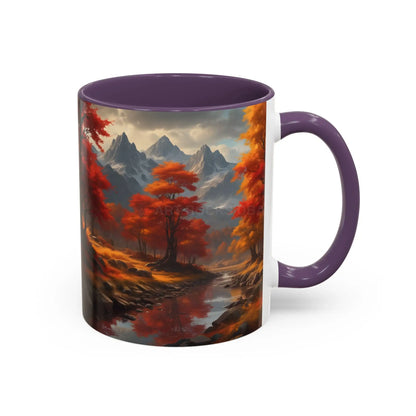Autumn Mountain Landscape Coffee Mug — Scenic Fall River 11/15oz Accent Mug - Mug
