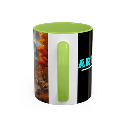 Autumn Mountain Landscape Coffee Mug — Scenic Fall River 11/15oz Accent Mug - Mug