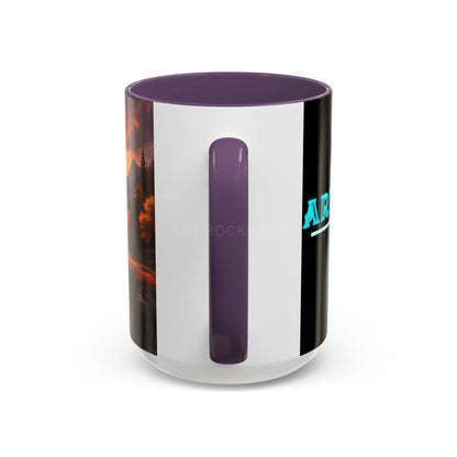 Autumn Mountain Landscape Coffee Mug – Sunset Mountain River Accent Mug (11/15 oz) - Mug