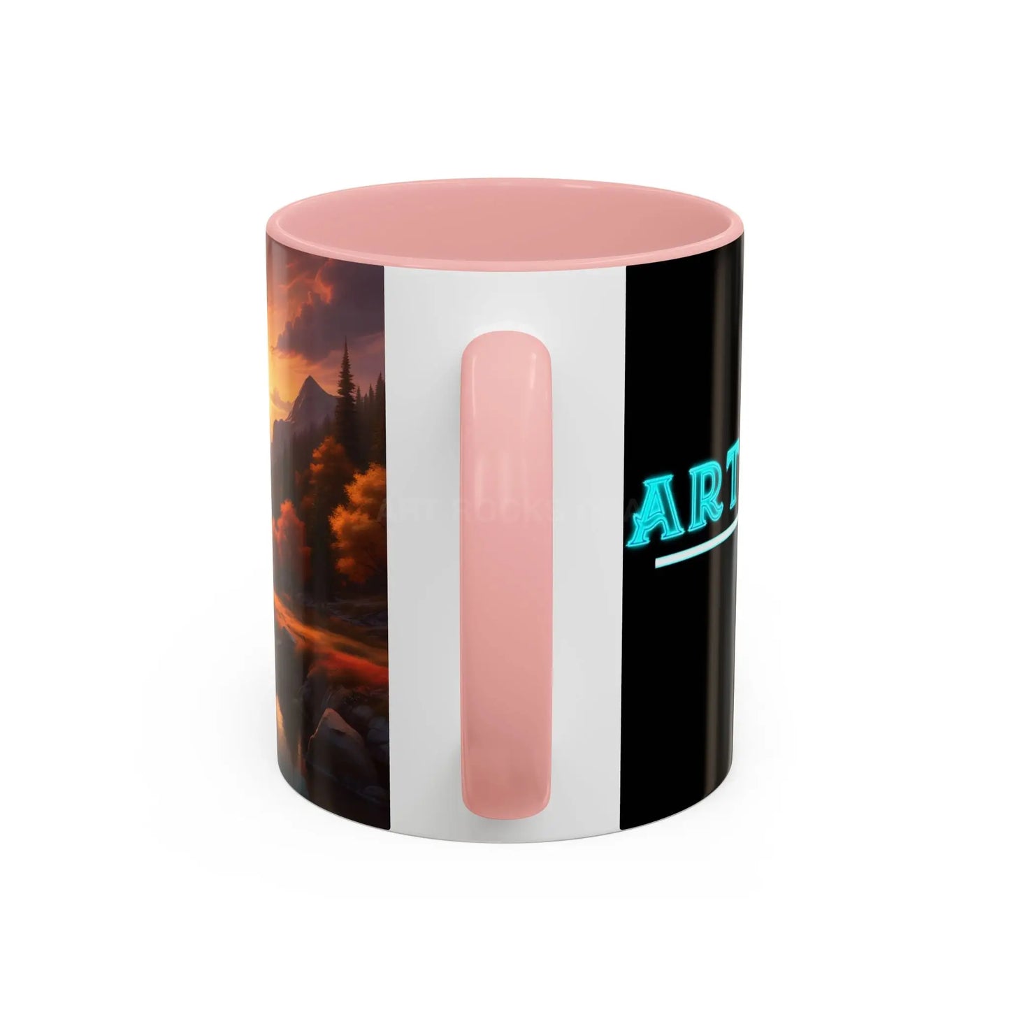 Autumn Mountain Landscape Coffee Mug – Sunset Mountain River Accent Mug (11/15 oz) - Mug