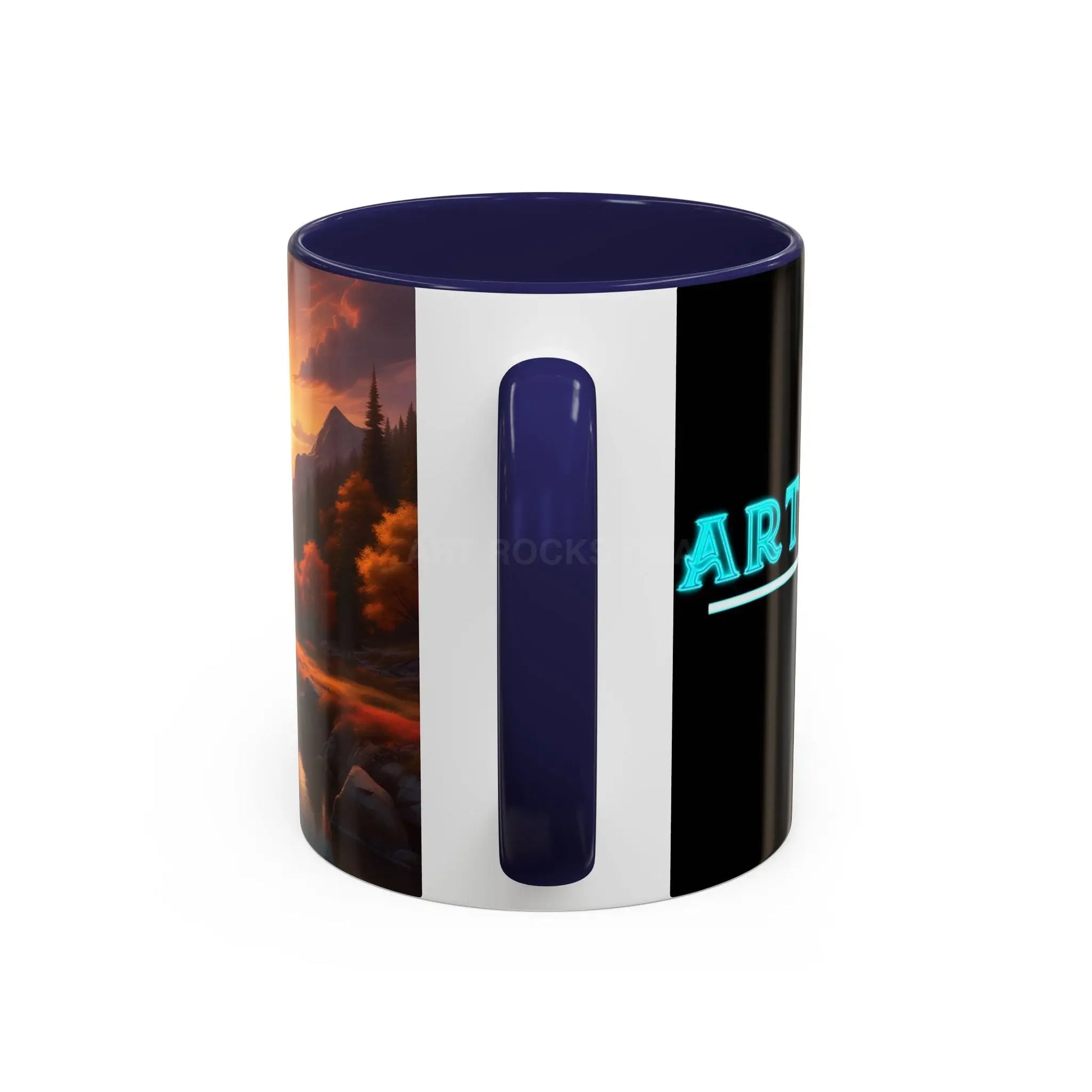 Autumn Mountain Landscape Coffee Mug – Sunset Mountain River Accent Mug (11/15 oz) - Mug