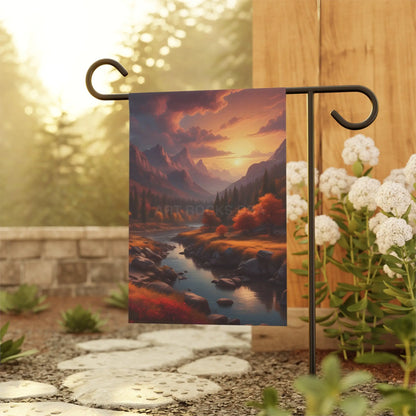 Autumn Mountain Landscape Garden Banner Outdoor Decor Seasonal Home Accent Nature-Inspired Gift Fall Decor Wall Art