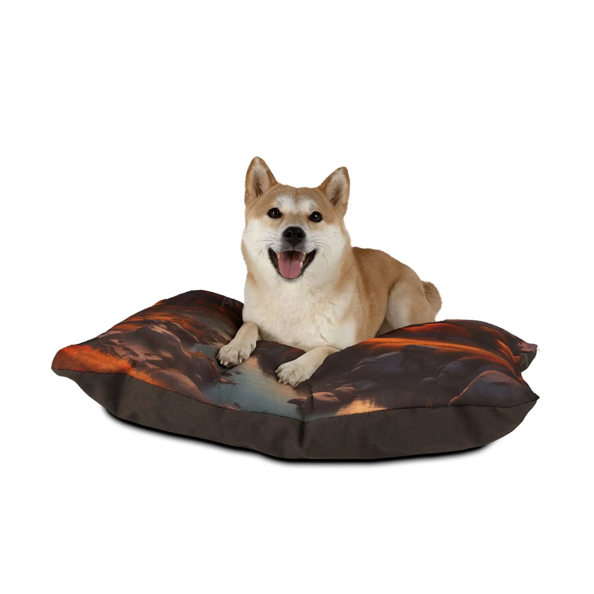 Autumn Mountain Landscape Pet Bed — Cozy Scenic Dog & Cat Pillow - Pets