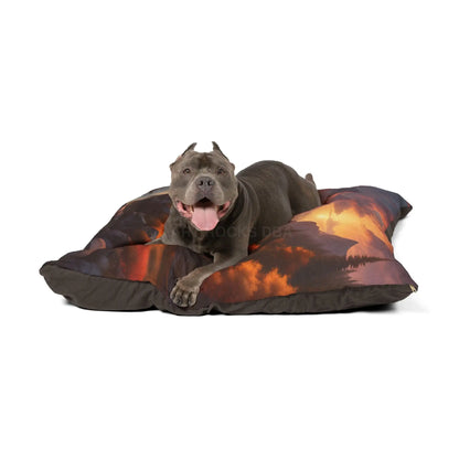 Autumn Mountain Landscape Pet Bed — Cozy Scenic Dog & Cat Pillow - Pets