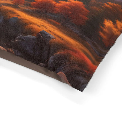 Autumn Mountain Landscape Pet Bed — Cozy Scenic Dog & Cat Pillow - Pets