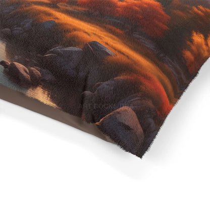 Autumn Mountain Landscape Pet Bed — Cozy Scenic Dog & Cat Pillow - Pets