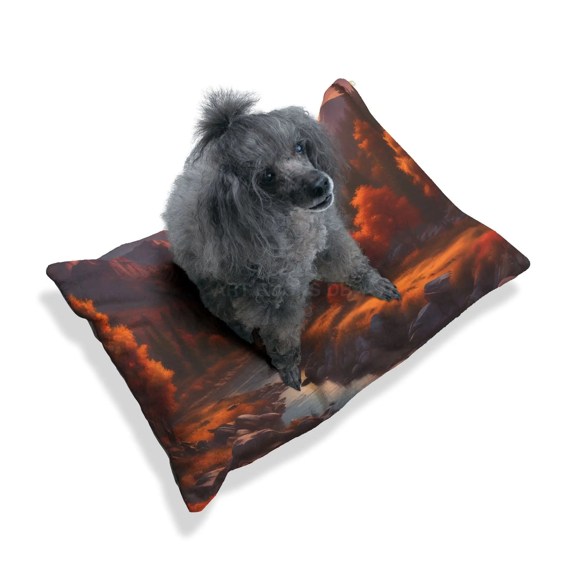 Autumn Mountain Landscape Pet Bed — Cozy Scenic Dog & Cat Pillow - Pets
