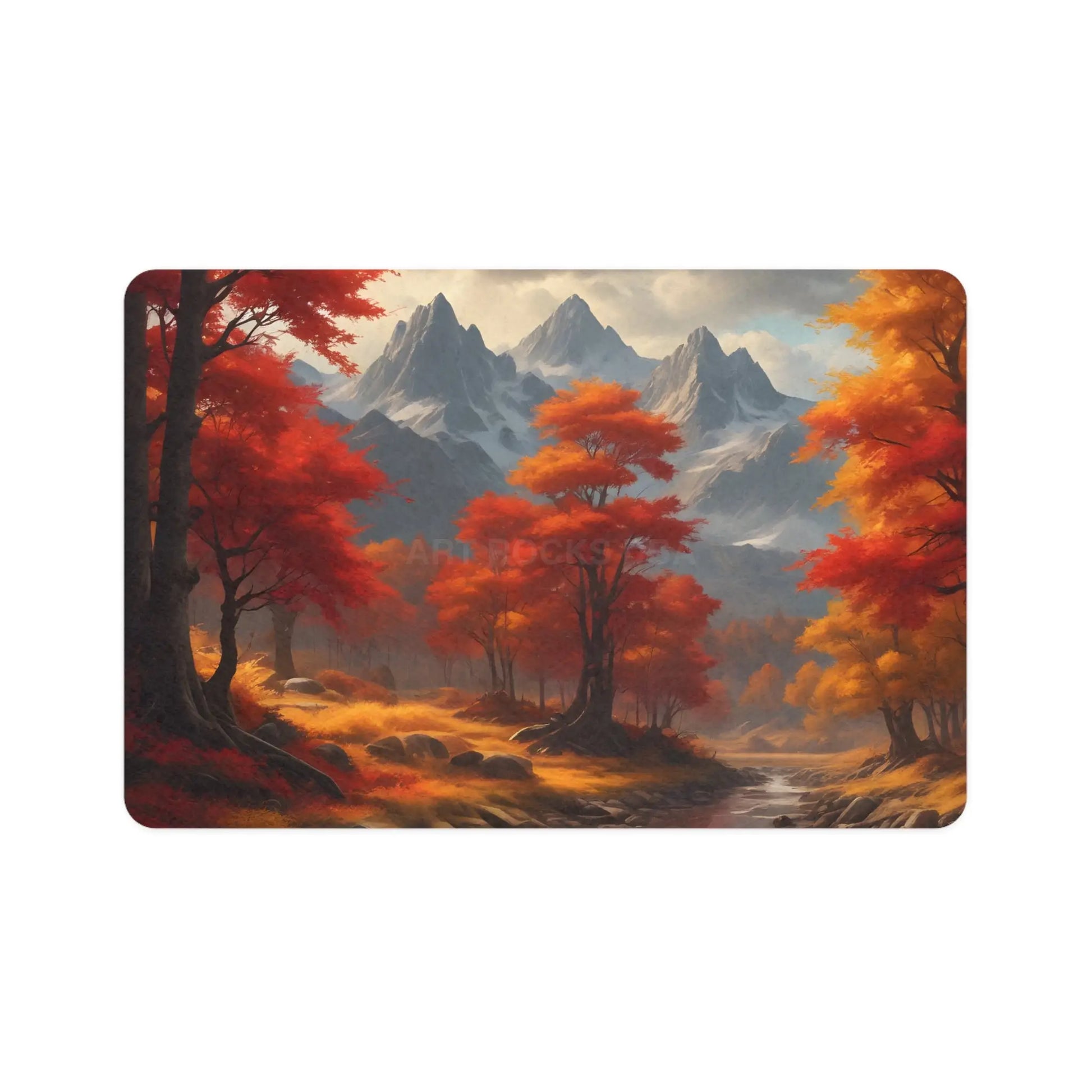 Autumn Mountain Pet Food Mat — Scenic Fall Landscape Dog Cat Placemat (12x18) - 12’’ × 18’’ / Rectangle - Pets