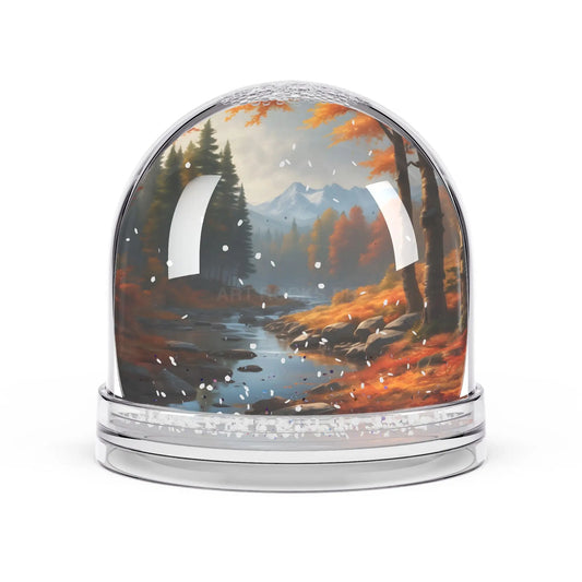 Autumn Mountain Snow Globe — Scenic Forest River Keepsake - 3.5’’ × 3.4’’ - Home Decor