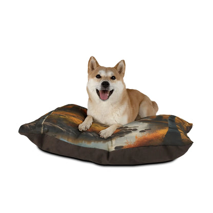Autumn Mountain Stream Pet Bed — Cozy Scenic Dog & Cat Cushion - Pets