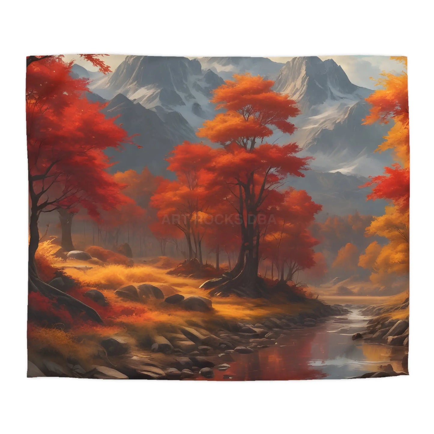 Autumn Mountains Landscape Microfiber Duvet Cover Cozy Bedroom Decor Fall Bedding Nature-themed Home Textile Gift