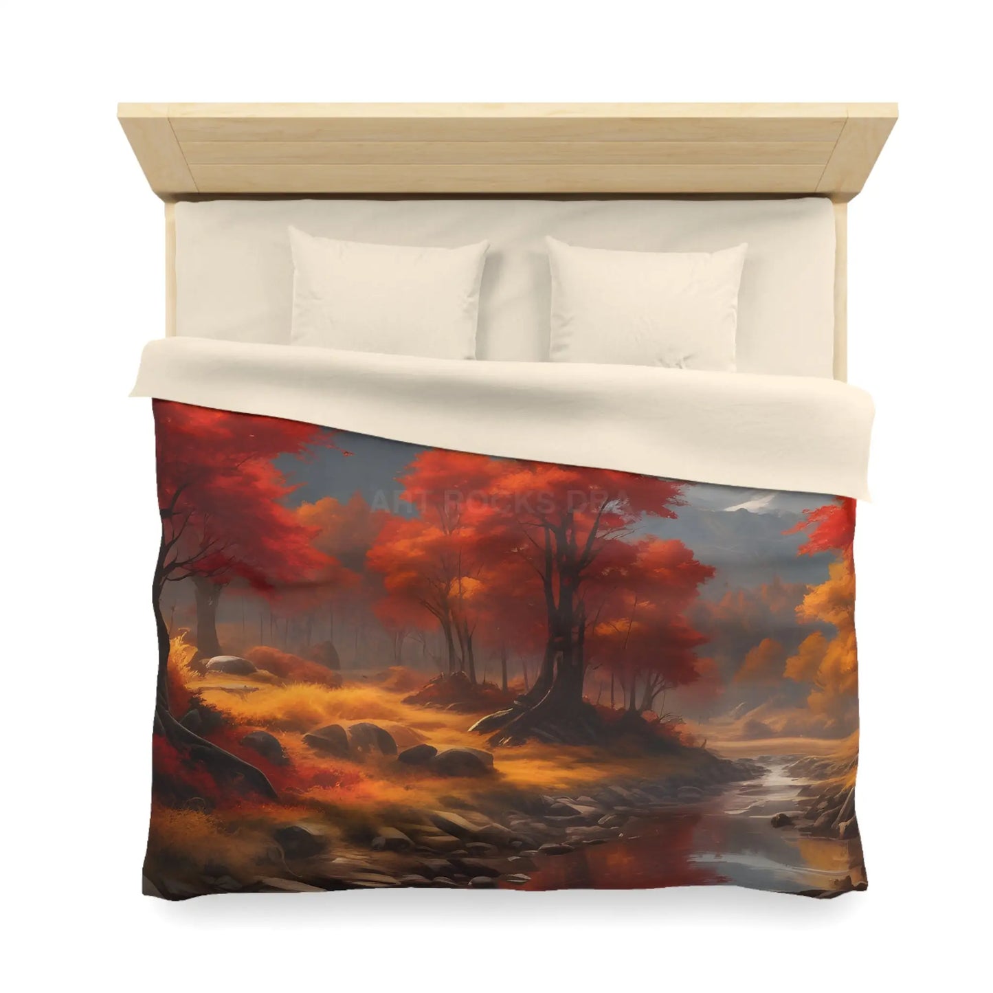 Autumn Mountains Landscape Microfiber Duvet Cover Cozy Bedroom Decor Fall Bedding Nature-themed Home Textile Gift