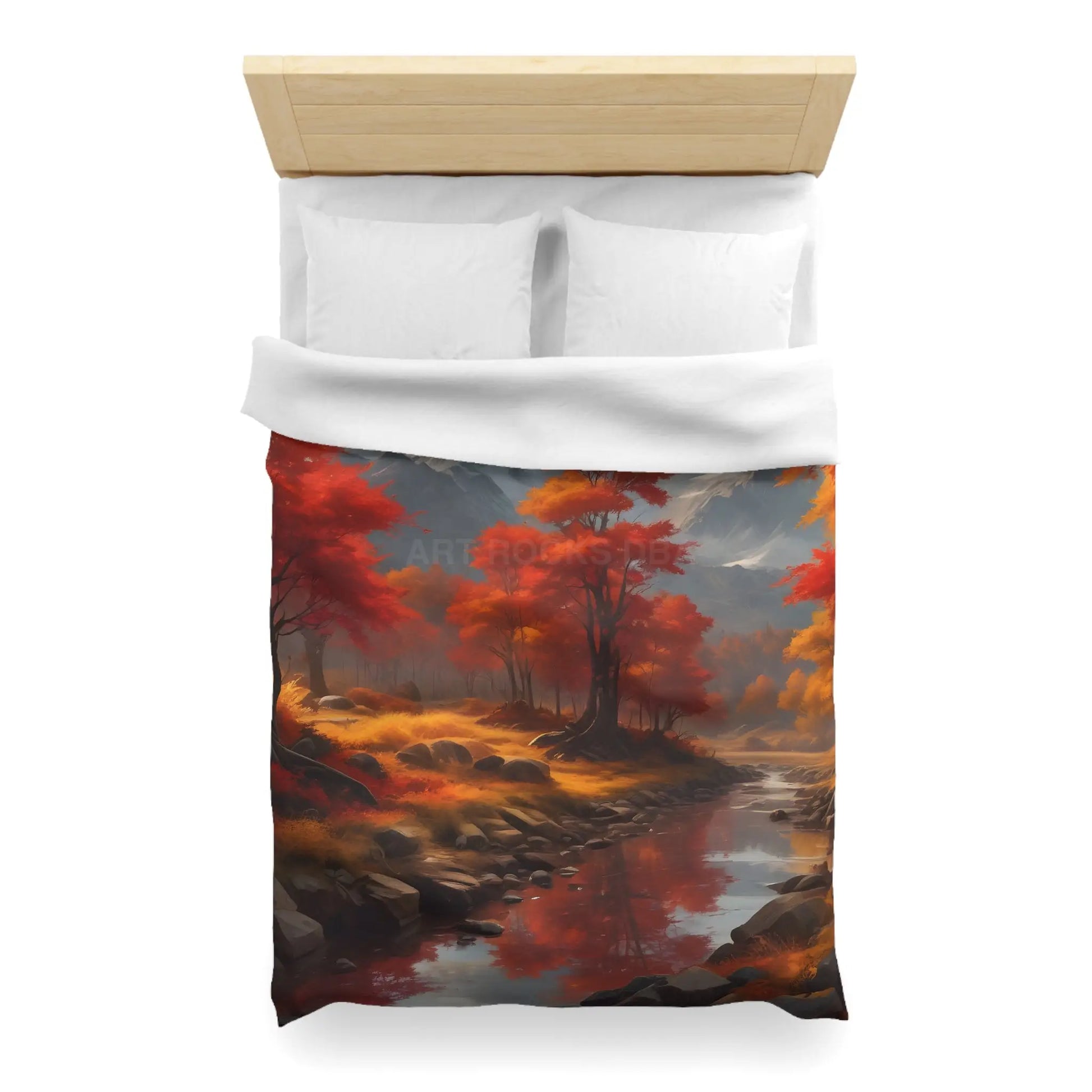 Autumn Mountains Landscape Microfiber Duvet Cover Cozy Bedroom Decor Fall Bedding Nature-themed Home Textile Gift
