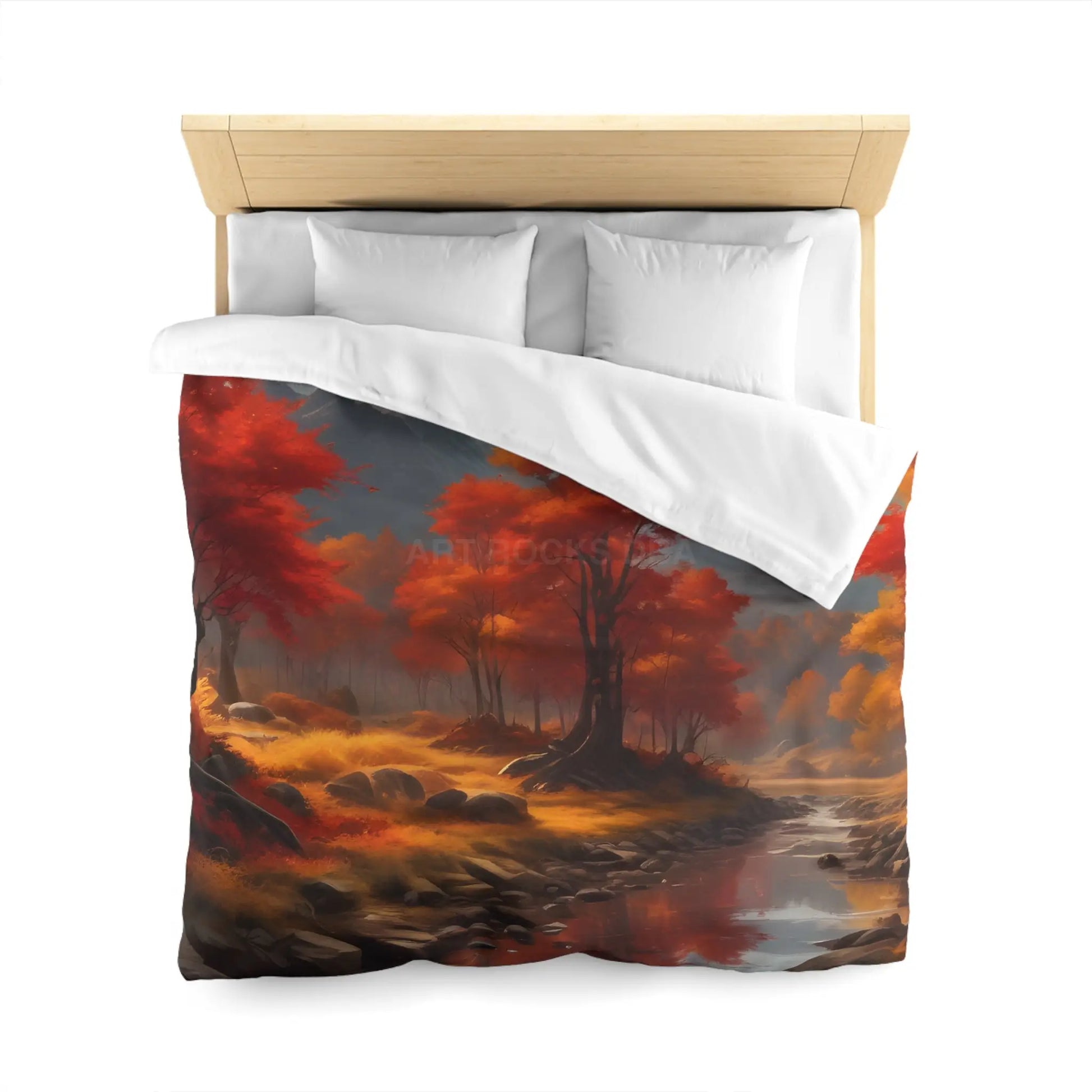 Autumn Mountains Landscape Microfiber Duvet Cover Cozy Bedroom Decor Fall Bedding Nature-themed Home Textile Gift