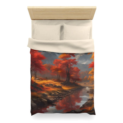 Autumn Mountains Landscape Microfiber Duvet Cover Cozy Bedroom Decor Fall Bedding Nature-themed Home Textile Gift