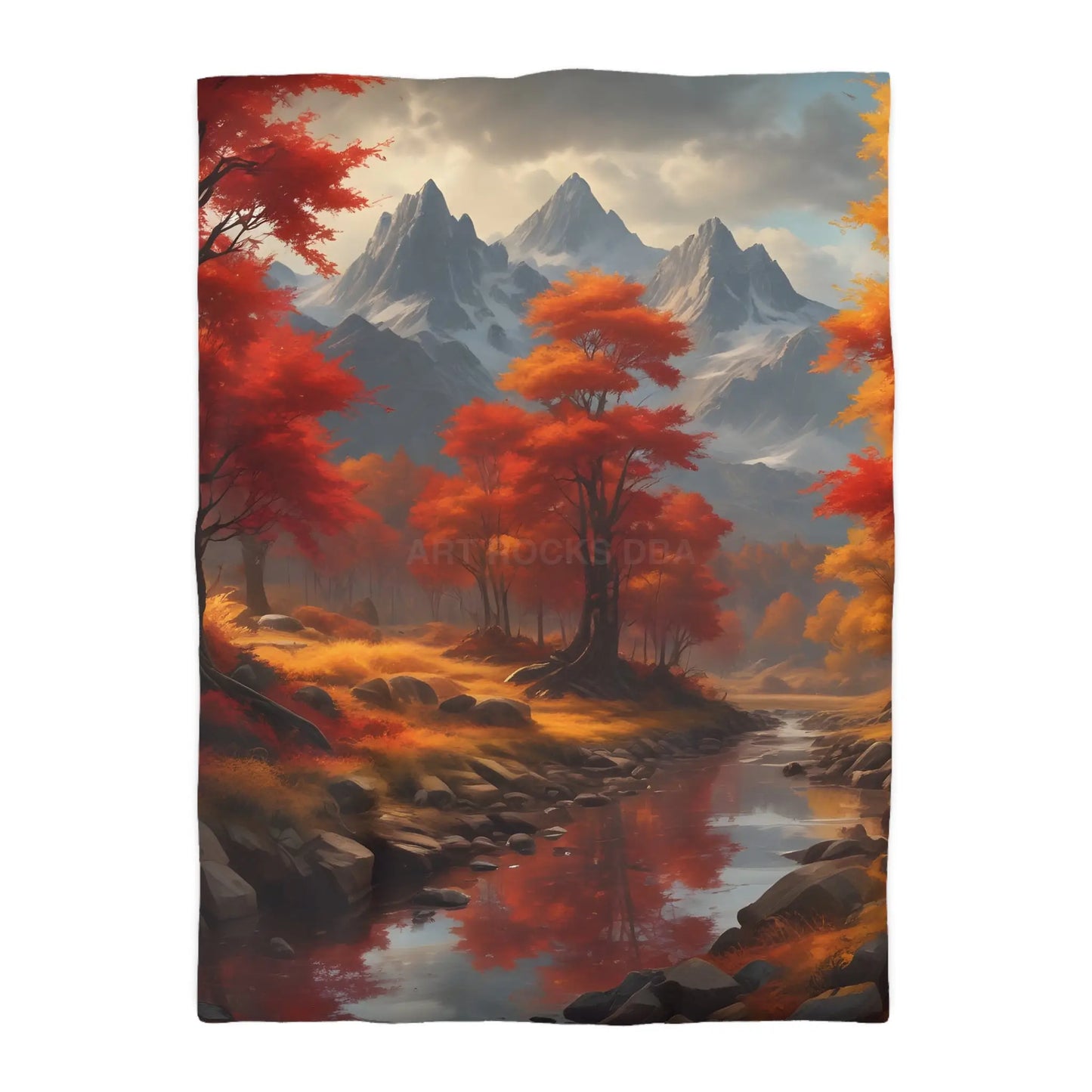 Autumn Mountains Landscape Microfiber Duvet Cover Cozy Bedroom Decor Fall Bedding Nature-themed Home Textile Gift