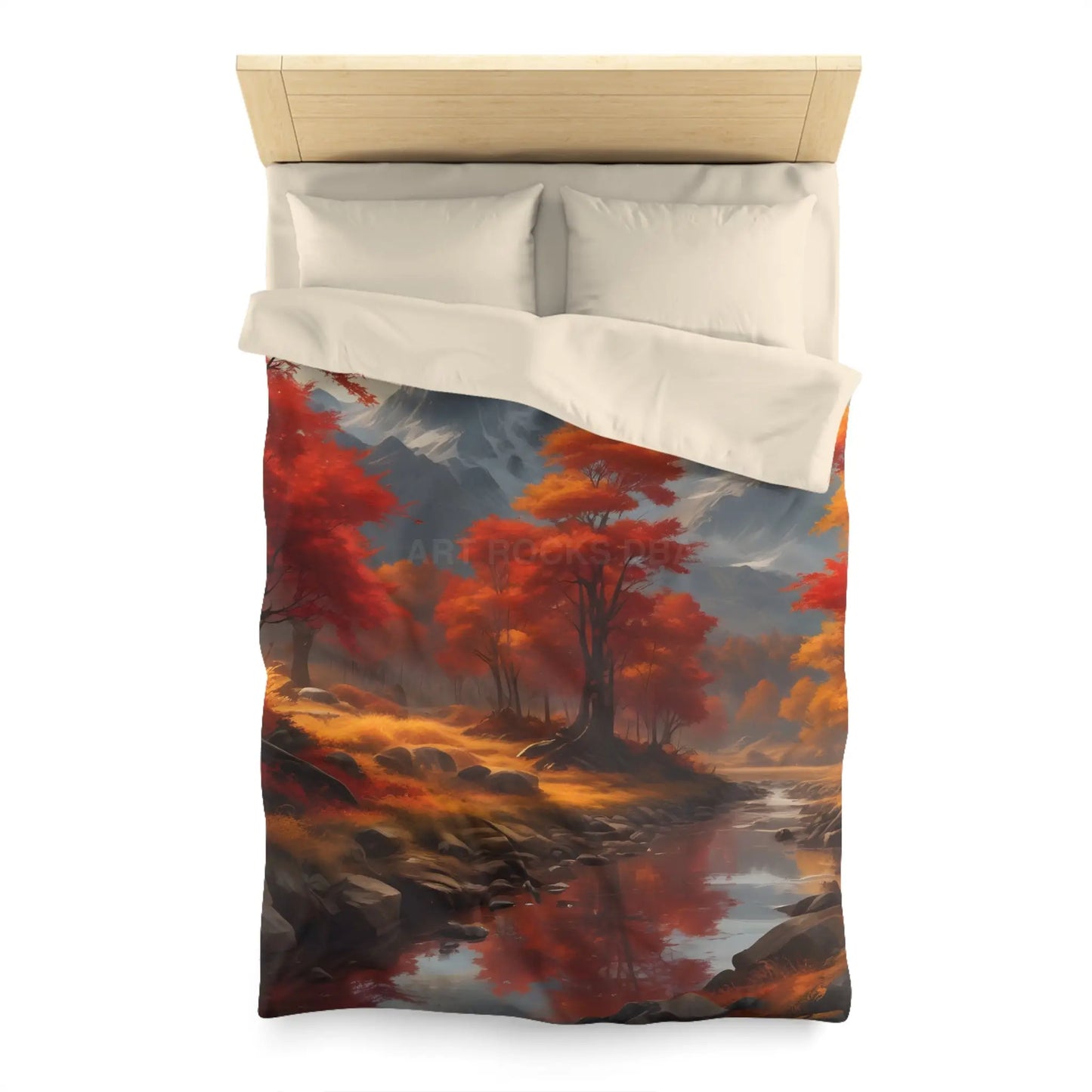 Autumn Mountains Landscape Microfiber Duvet Cover Cozy Bedroom Decor Fall Bedding Nature-themed Home Textile Gift