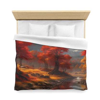 Autumn Mountains Landscape Microfiber Duvet Cover Cozy Bedroom Decor Fall Bedding Nature-themed Home Textile Gift