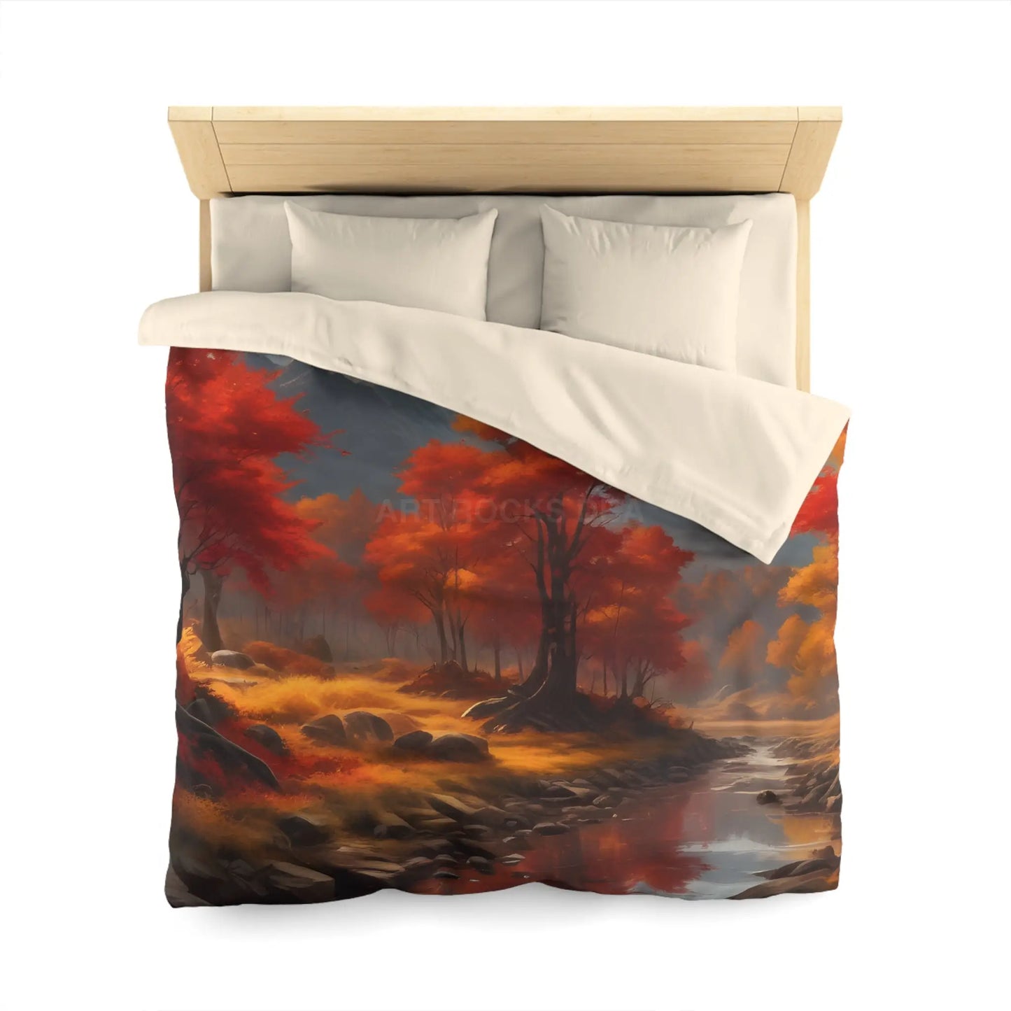 Autumn Mountains Landscape Microfiber Duvet Cover Cozy Bedroom Decor Fall Bedding Nature-themed Home Textile Gift