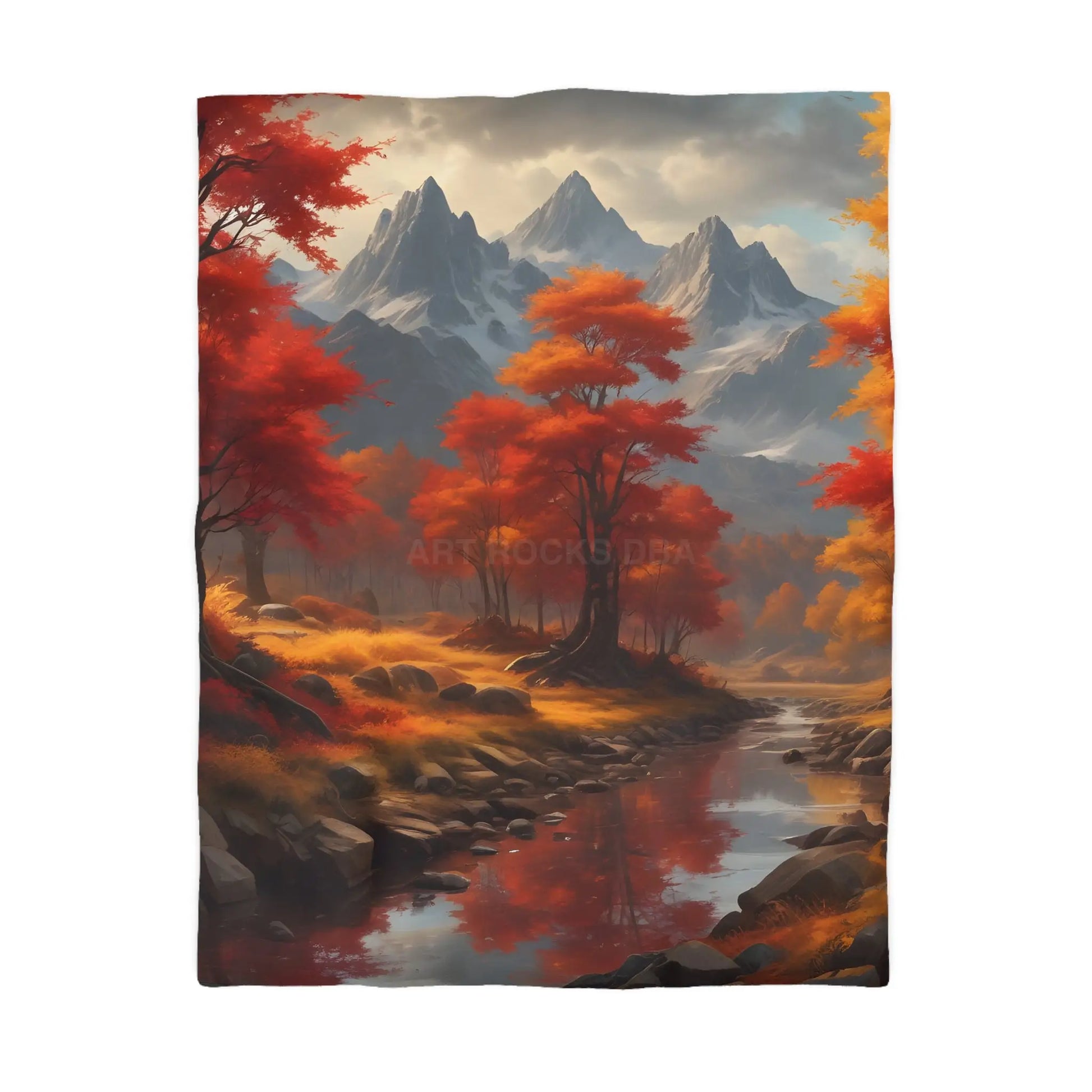Autumn Mountains Landscape Microfiber Duvet Cover Cozy Bedroom Decor Fall Bedding Nature-themed Home Textile Gift