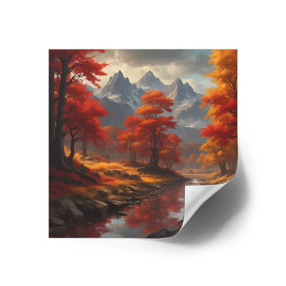 Autumn Mountains Landscape Stickers Fall Decor Nature Lover Gifts Outdoor Gear Seasonal Decorations Wall Art Aesthetic